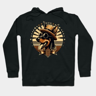 Stylish Sheriff Dog - doberman pincher Hoodie